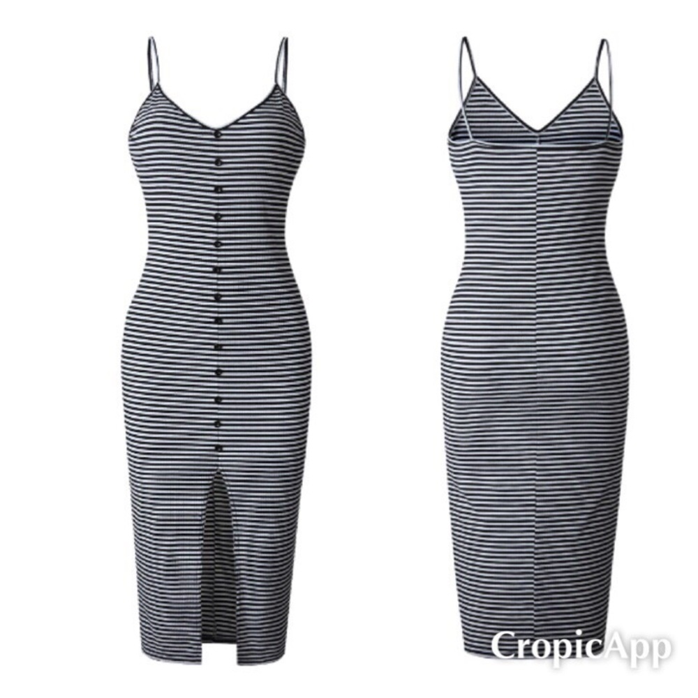 NWT Button front striped dress - Picture 2 of 3